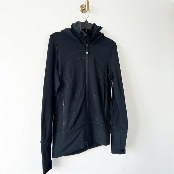 Lululemon Black Full Zip Hooded Fitted Jacket Size 8 - Picture 6 of 8